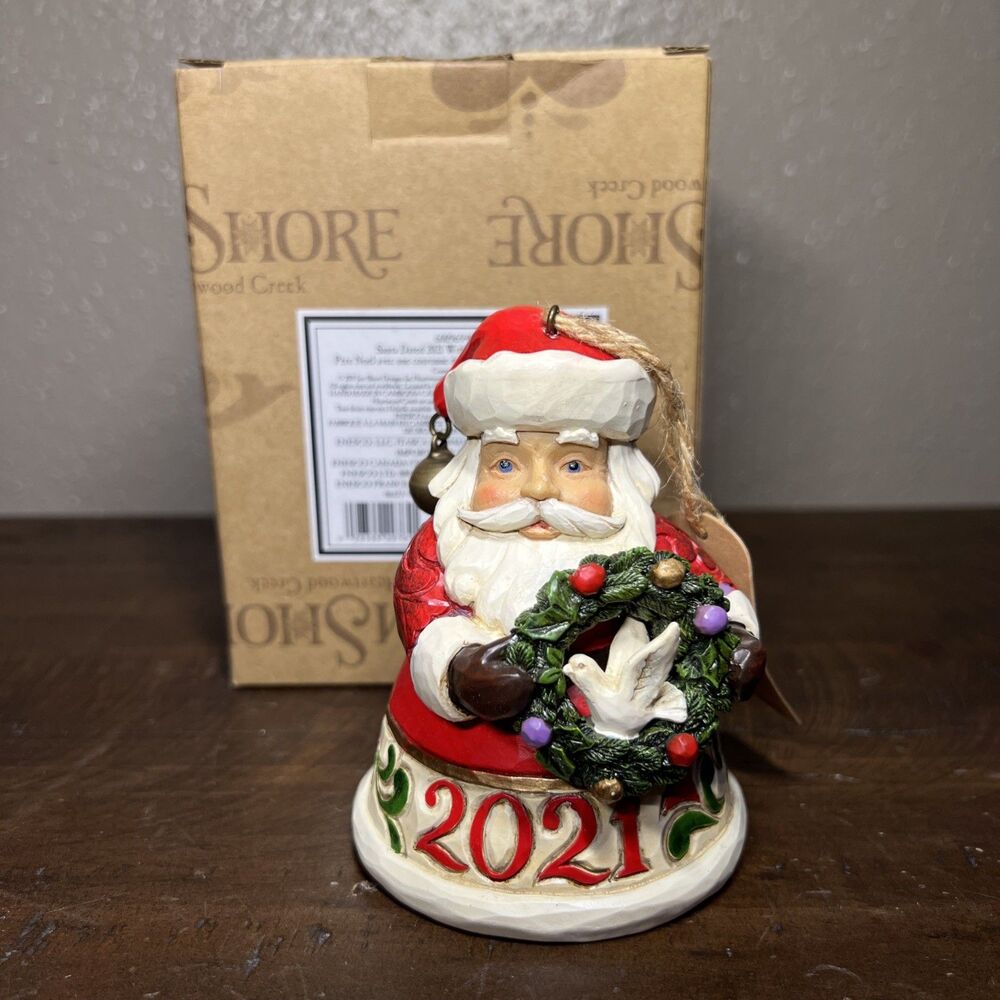 2021 Jim Shore Santa Hanging Ornament  Heartwood Creek Enesco 6009694Q Wreath